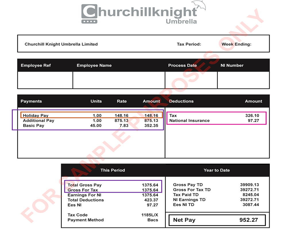 Churchill Knight Umbrella Payslip